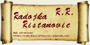 Radojka Ristanović vizit kartica
